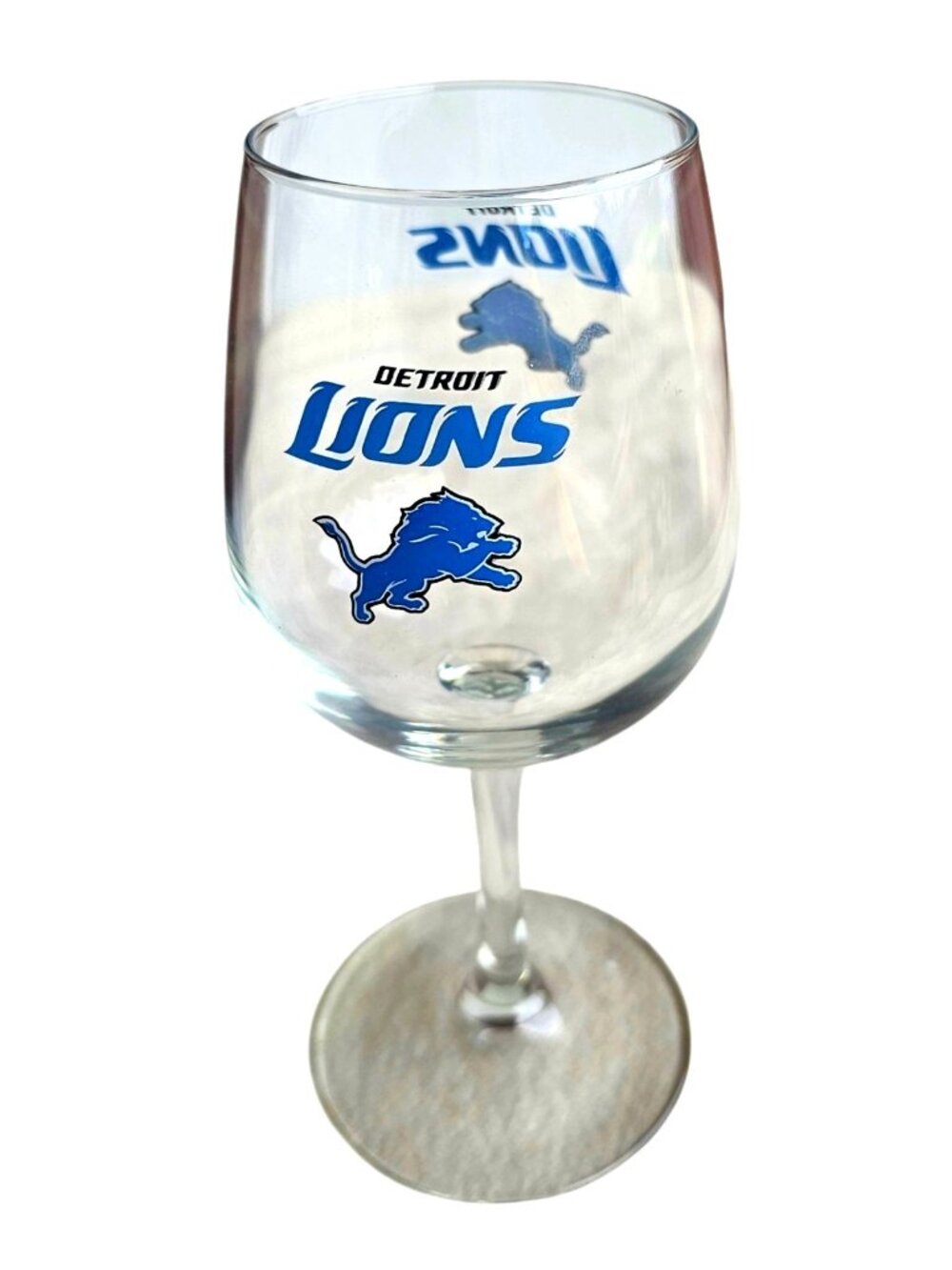 Detroit Lions Wine Glass with Team Logos on Both Sides 12oz NFL New